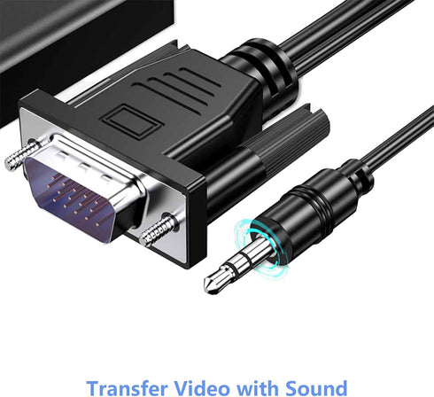 VGA to HDMI Adapter, 1080P VGA Male to HDMI Female Converter for Laptop, PC to HDMI Monitor or Projector