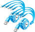 2Pack Multi Charging Cable, 4Ft Retractable 4 in 1 USB Charger for iPhone, Samsung, PS, Tablet & More. Fast Charging!