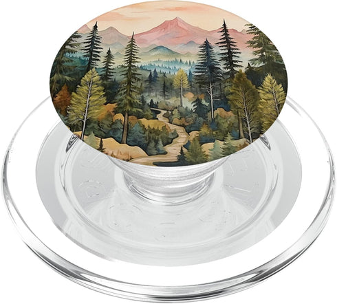Mountains Wilderness Forest Hiking Pine Tree PopSockets PopGrip for MagSafe
