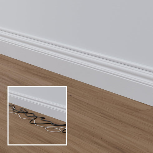D-Line Half Round Cord Hider, Patented Cable Cover for Hiding TV Wall Mount Wires, White