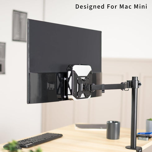 VIVO Behind Monitor VESA Mount for Mac Mini CPU, Concealed Mount with Desk Clamp Option, Black