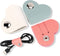 Heart Cord Organizer 3 Pack - PU Leather USB Cable & Earphones Storage Straps, Cute Charging Holder for Women & Girls.