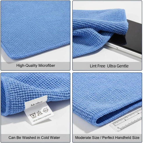 6 6"x 7" Inch Mcsher Microfiber Cleaning Cloths - Pcak, Blue