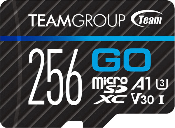 TEAMGROUP GO Card 256GB Micro SDXC UHS-I U3 V30 4K for GoPro & Action Cameras High Speed Flash Memory Card