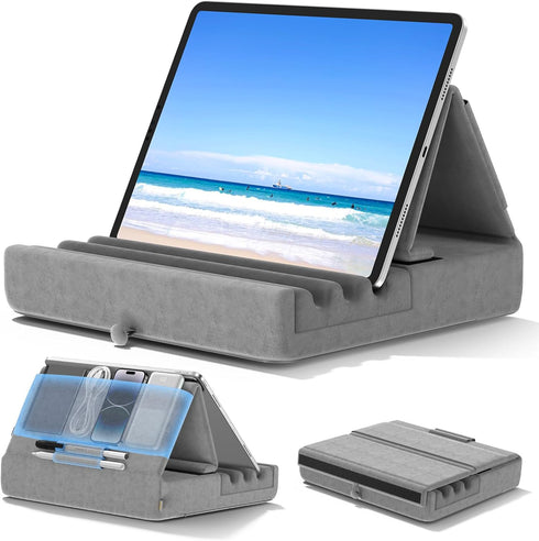 KDD Tablet Pillow Holder, Foldable iPad Stand for Lap, Bed and Desk -Tablet