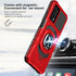 Customerfirst Compatible for Cricket Outlast Case, Tempered Glass Screen Protector & Ring Kickstand (Red)