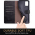 SUANPOT Leather Wallet Case for Samsung Galaxy A71 5G, RFID Credit Card Holder, Flip Folio Book Cover, Shockproof Black