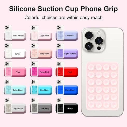 Giumel 8PCS Silicone Suction Phone Case Mount, Non Slip Suction Cup, Hands-Free Phone Accessories Holder for Selfies