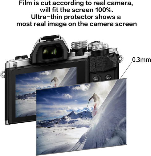 Rieibi (3 Packs) Screen Protector for Olympus OM-1 OM1 Digital Camera, 0.25mm 9H Tempered Glass Film Anti-Scratch