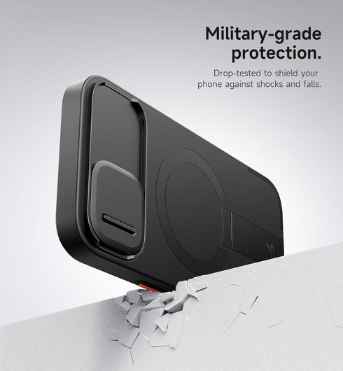 SURITCH 15 6.1 Inch, for iPhone Case with Magnetic Camera Slide Cover and Adjustable Kickstand, Compatible