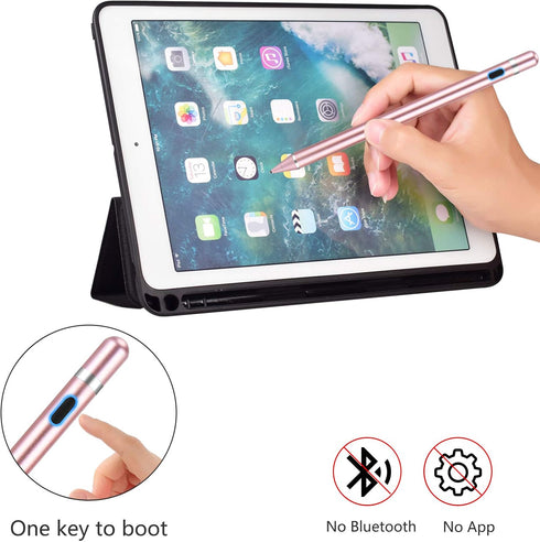 OOCLCURFUL 1.5mm 12H Stylus Pen for Touchscreen - Ultra-Fine Tip Stylus Pen for iPad Pro, Air | Magnetic Cap | Battery