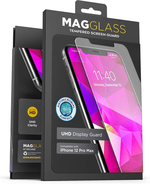 magglass Compatible with iPhone 12 Pro Max Tempered Glass Screen Protector, Anti Bubble UHD Clear Full Coverage Display
