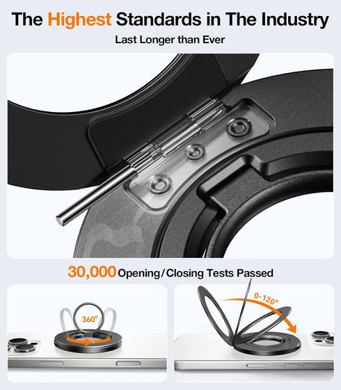 TORRAS Gen2.0 16/15/14/13/12/11 Upgrade (Dual-Ring) Fit for MagSafe Phone Grip Ring Holder, Kickstand Magnetic