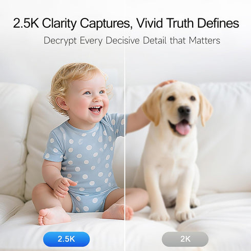 CINMOORE 2.5K 2pack, 4MP 2.4GHz 2-Way Indoor Camera Non-Subscription AI Person/Pet/Cry Detection, Pet/Dog/Cat/Baby