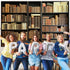 Etsyoki 7X5FT Brown Bookshelf Backdrop Library Modern Retro Bookcase Photography Backdrops Home Office Zoom Meeting