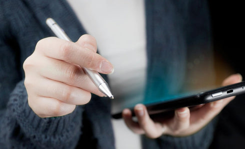 BoxWave AccuPoint Active Stylus Pen for Google Pixel 7 - Ultra Fine Tip Electronic Stylus, Metallic Silver