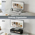 2-Tier 15.7 Inch Wooden Monitor Stand Riser, Desk Shelf with Storage Organizer, Ergonomic Computer Stand, Storage