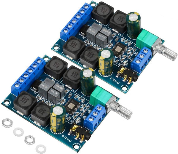 2Pcs Digital Amplifier Board, TPA3116D2 Dual Channel Audio Stereo AMP 2x50W for Home Theater DIY Speakers