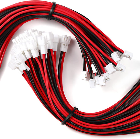 Chanzon 30 Pairs JST PH2.0mm 22AWG Pitch Plug Connector - 2Pin Micro Jack and 5.9inch(15cm) UL1007 Tinned Copper Wire