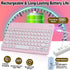 Wireless Bluetooth Keyboard and Mouse Combo, Pink Portable Small Slim Typewriter Compact Ergonomic Travel Wireless