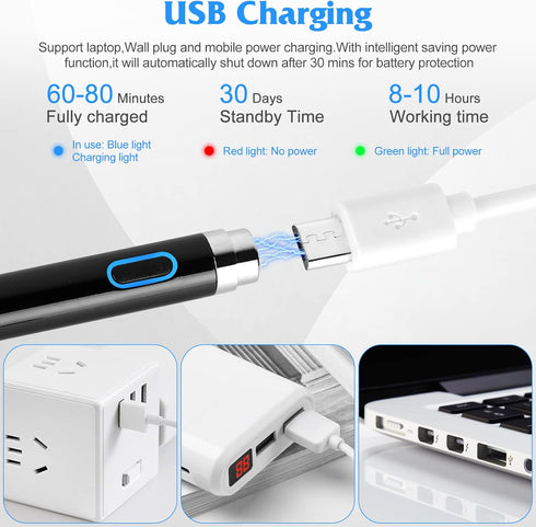 Stylus Pen for iPad, Rechargeable Active Stylus Pen, Fine Point Digital Stylus for iPad Pro 9.7 (2016) Compatible with