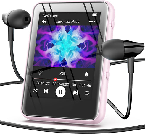 JOJOLEPAI MP3 Music Player with Bluetooth, 32GB Storage, Full Touch Screen, Built-in Speaker,