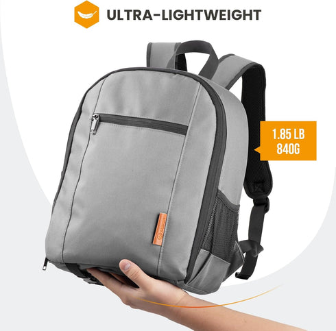 TARION Professional Camera Bag, Waterproof Backpack with Laptop Compartment for DSLR SLR Mirrorless Photography, Grey