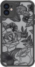 Dumkery Cute Flower Case Compatible with iPhone 11 Case, Rose Aesthetic Black Line