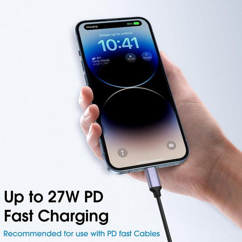 TechMatte USB C to Lightning Cable Adapter, 4 inch 27W PD Fast Charging Compatible with iPhone/iPad/AirPods, 1 Pack