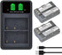 Hisewen EN-EL3e Battery 2-Pack, 2600mAh and LED Charger for Nikon D50, D70, D70s, D80, D90, D100, D200, D300, D300S,