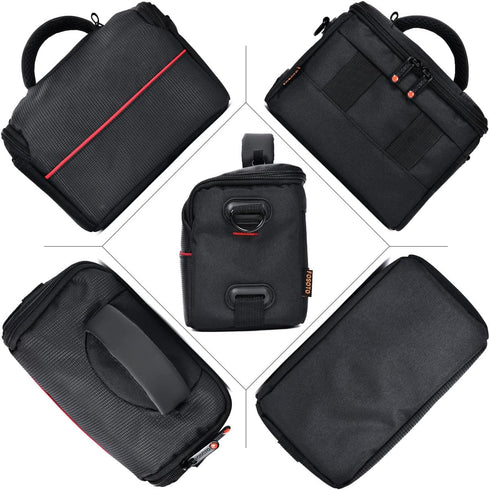 FOSOTO Compact Camera Shoulder Bag Case with Waterproof Rain Cover for Canon EOS M50 PowerShot SX420 SX430 SX70 SX50