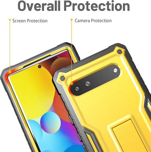 FITO for Google Pixel 6A Case, Dual Layer Shockproof Heavy Duty Case with Built-in Kickstand and Tempered Glass