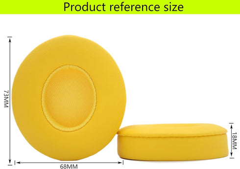 Replacement Ear Pads for Beats Solo 2.0 3.0 Wireless Headphones, Soft Comfort Protein Leather Memory Foam (Yellow)