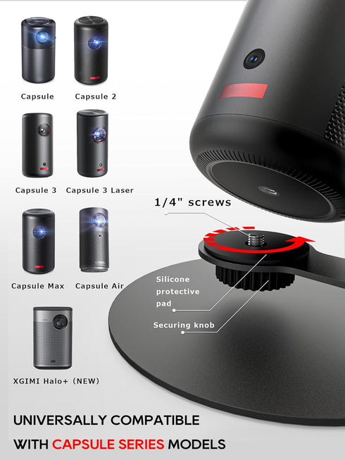 3/Air/Pro, 360 1/4-Inch Projector Stand for Nebula Capsule Series & XGIMI Halo+(New) Works with Capsule Mini Projectors