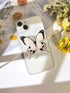 Butterfly Phone Grip, Rare Swallowtail Butterfly Holder, Cute Transparent Resin Elasticity Holder (White)