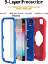 KCJ Heavy Duty Phone Case for iPhone SE 2022/2020, 8/7/6/6S - Full Body Protection, Soft Silicone + Hard PC, 4.7"