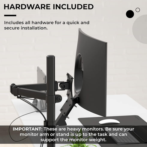 HumanCentric VESA Mount Adapter for Samsung Curved Monitors 32 inch CF397 and 24 inch CRG5, 75x75 or 100x100mm