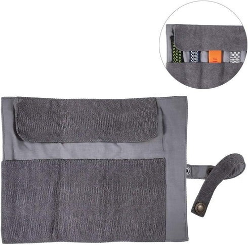 Watch Band Accessories – Smart Watch Band Cotton Canvas Portable Storage Bag Case Pouch Organizer for Apple, Garmin,