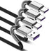 3ft USB Type C Cable 3 Pack for Samsung Galaxy S9/S10/S8 Plus, iPhone 15/15 Pro Max, 3A Fast Charging, TPE.