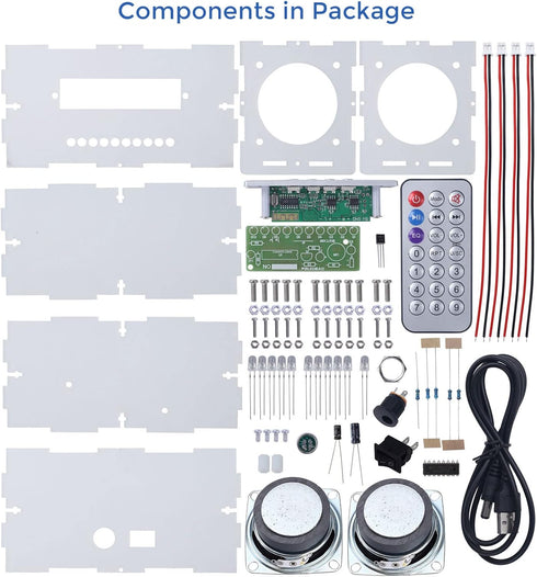MiOYOOW DIY Bluetooth-Compatible Speaker Kit with LED Flashing Light, DIY Electronics Soldering Project USB Mini Home Stereo Sound Amplifier Soldering Practice Kit for College High School Education by MiOYOOW