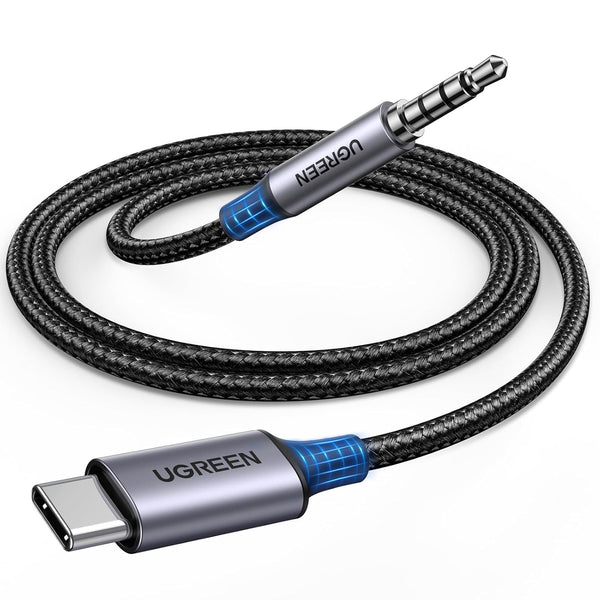 UGREEN Aux to USB C, Type C to 3.5mm Audio Jack Cable 3.3FT, USB C to TRRS Headphone Car Stereo Cord Adapter for iPhone