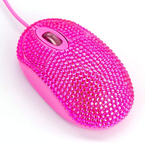 Pink Laptop Mouse with Crystal Bling Rhinestone, Personalized Gift for Kids and Teen Girls