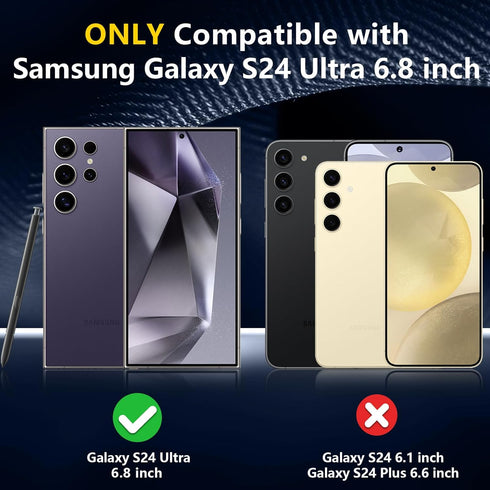 Designed for Samsung Galaxy S24 Ultra Case Waterproof, Built-in Screen Protector Full Protection Heavy Duty Shockproof Anti-Scratched Rugged Case for Galaxy S24 Ultra 6.8'' (Black/Clear)