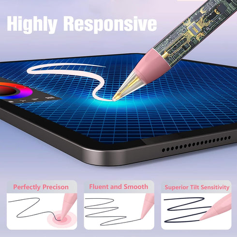 Stylus Pen for iPad, 10Min Quick Charge Active Pencil for iPad 2018-2024, Palm Rejection Tilt Sensor Magnetic Pen