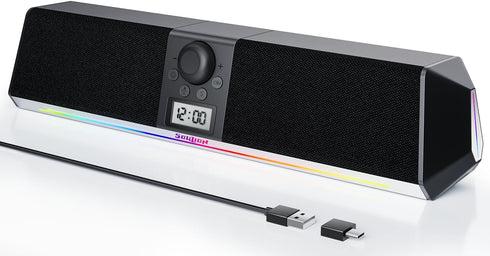SOULION R80 Bluetooth Computer Speakers, USB Plug & Play PC Speakers with Digital