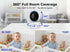 Rooxis 2K 360 2-Way Indoor Security Camera Wireless PTZ, WiFi Baby & Pet Monitor with Motion Detection & Auto Tracking