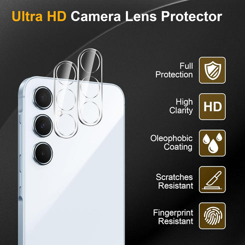 3 Pack Privacy Screen Protector for Samsung Galaxy A55 5G/A35 5G with 3 Pack Camera Lens Protector