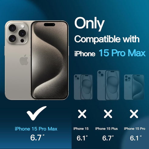 JETech Screen Protector for iPhone 15 Pro Max 6.7-Inch - Bubble Free, Tempered Glass Film, Easy Installation Tool,