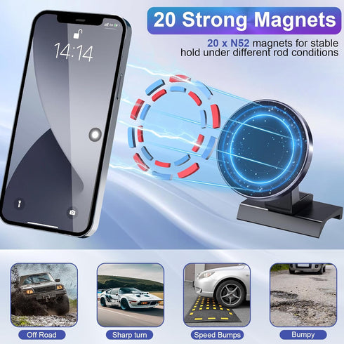 Kaishengyuan 2016-2023, 3rd 20x Magnetic Car Phone Holder for Toyota Tacoma Gen Tacoma Dashboard Clip Cell Phone