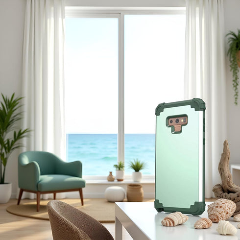 IDweel Case for Galaxy Note 9, 3 in 1 Shockproof Slim Hybrid Heavy Duty Protection Cover (Mint)